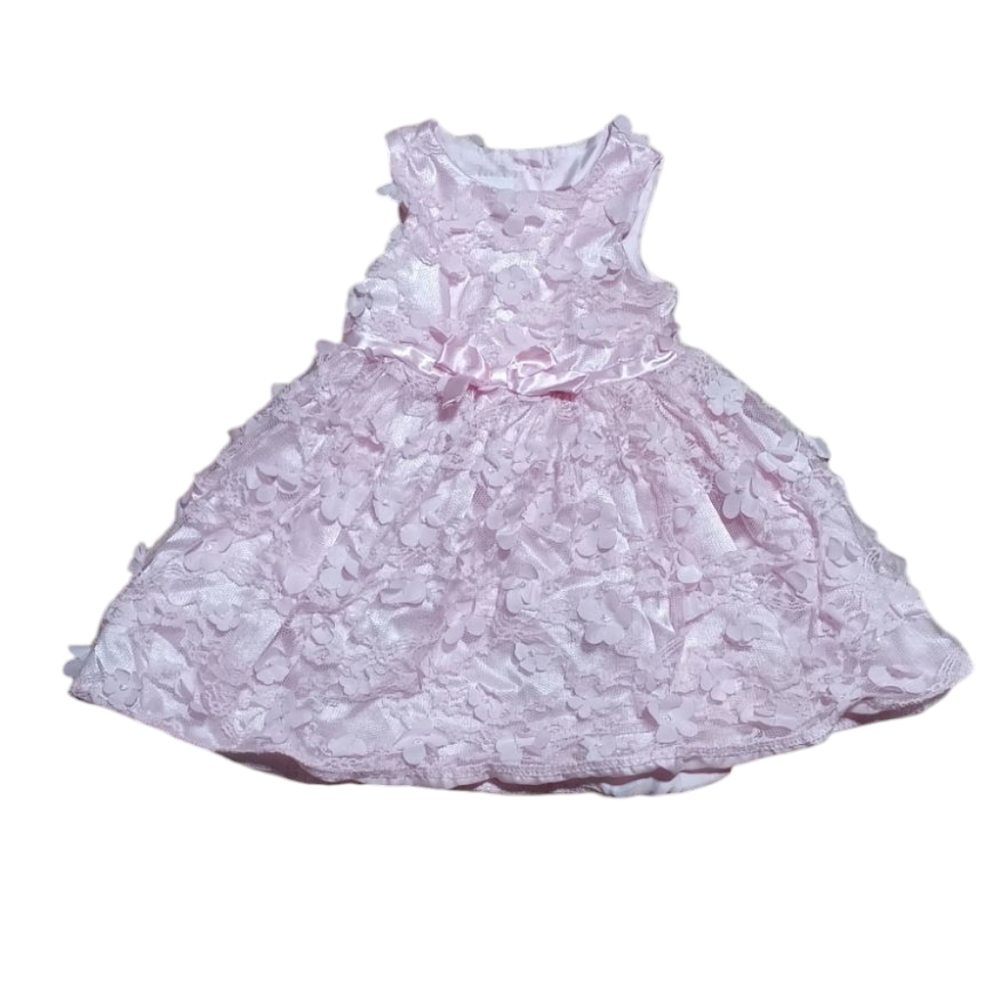 Nannette Baby Pink Floral Ruffle Dress
